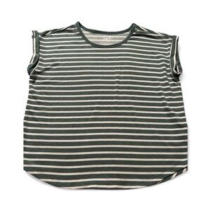 White and Blue Sleeveless Boxy T-Shirt